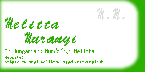 melitta muranyi business card